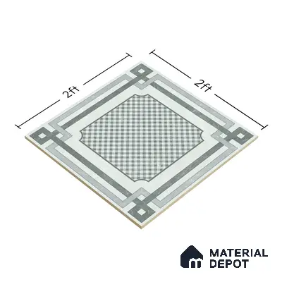 Grey Moroccan Wall & Floor Tile TL 06979 2 ft x 2 ft Vitrified Carving Matte Finish - 9 mm | Suitable for Living Room, Bedroom, Bathroom | Please Expect a Slight Variation of Pattern