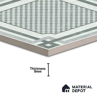 Grey Moroccan Wall & Floor Tile TL 06979 2 ft x 2 ft Vitrified Carving Matte Finish - 9 mm | Suitable for Living Room, Bedroom, Bathroom | Please Expect a Slight Variation of Pattern