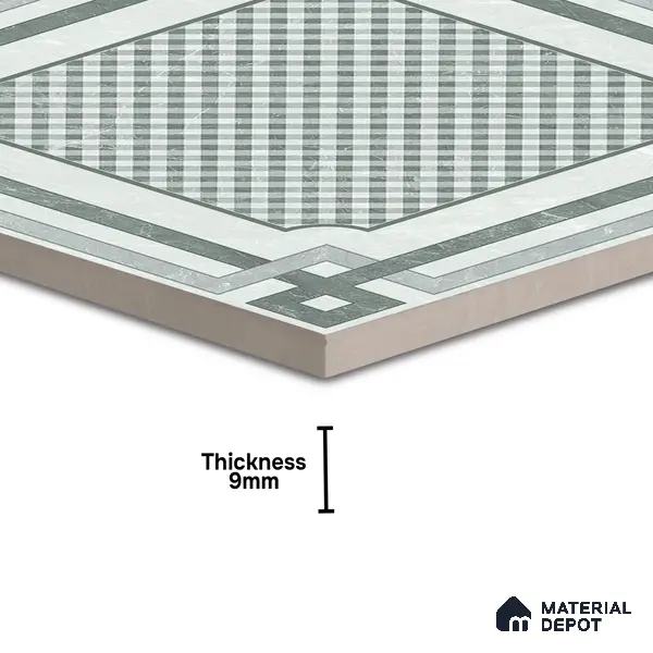 Grey Moroccan Wall & Floor Tile TL 06979 2 ft x 2 ft Vitrified Carving Matte Finish - 9 mm | Suitable for Living Room, Bedroom, Bathroom | Please Expect a Slight Variation of Pattern
