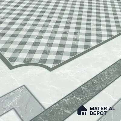 Grey Moroccan Wall & Floor Tile TL 06979 2 ft x 2 ft Vitrified Carving Matte Finish - 9 mm | Suitable for Living Room, Bedroom, Bathroom | Please Expect a Slight Variation of Pattern