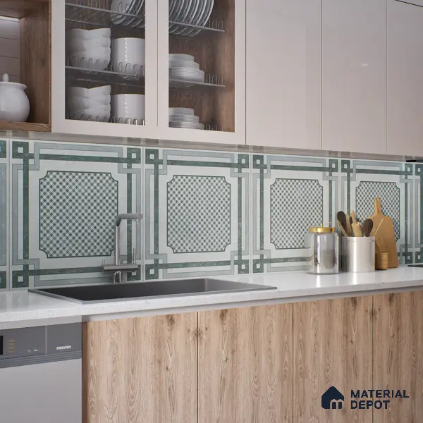 Grey Moroccan Wall & Floor Tile TL 06979 2 ft x 2 ft Vitrified Carving Matte Finish - 9 mm | Suitable for Living Room, Bedroom, Bathroom | Please Expect a Slight Variation of Pattern