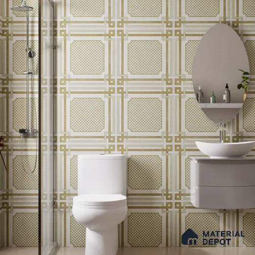 Beige Moroccan Wall & Floor Tile TL 06922 2 ft x 2 ft Vitrified Carving Matte Finish - 9 mm | Suitable For Kitchen, Bedroom, Dining Area | Please Expect a Slight Variation of Pattern