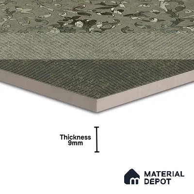 Patterned Wall & Floor Tile TL 06960   2 ft x 2 ft Vitrified Carving Matte Finish - 9 mm | Suitable for Living Room, Bedroom, Bathroom | Please Expect a Slight Variation of Pattern