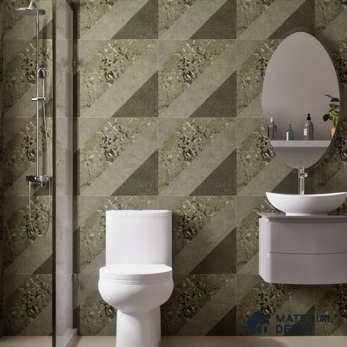 Patterned Wall & Floor Tile TL 06960   2 ft x 2 ft Vitrified Carving Matte Finish - 9 mm | Suitable for Living Room, Bedroom, Bathroom | Please Expect a Slight Variation of Pattern