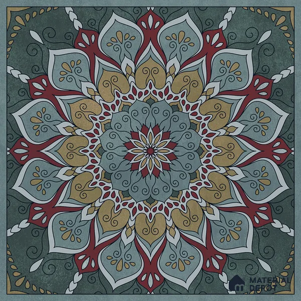 Moroccan Wall & Floor Tile TL 06994   2 ft x 2 ft Vitrified Carving Matte Finish - 9 mm | Suitable for Living Room, Bedroom, Bathroom | Please Expect a Slight Variation of Pattern