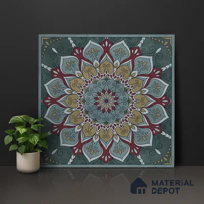 Moroccan Wall & Floor Tile TL 06994   2 ft x 2 ft Vitrified Carving Matte Finish - 9 mm | Suitable for Living Room, Bedroom, Bathroom | Please Expect a Slight Variation of Pattern