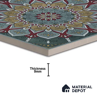 Moroccan Wall & Floor Tile TL 06994   2 ft x 2 ft Vitrified Carving Matte Finish - 9 mm | Suitable for Living Room, Bedroom, Bathroom | Please Expect a Slight Variation of Pattern