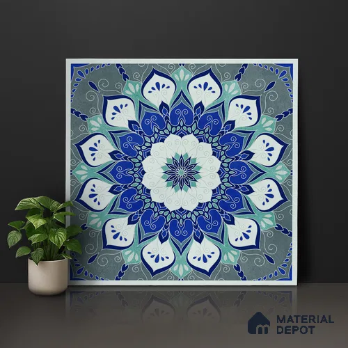 Moroccan Wall & Floor Tile TL 06993   2 ft x 2 ft Vitrified Carving Matte Finish - 9 mm | Suitable For Kitchen, Accent/Feature Wall, Dining Area | Please Expect a Slight Variation of Pattern