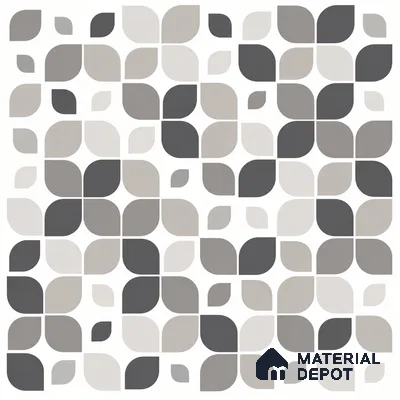 Moroccan Wall & Floor Tile TL 13393 Grey Petals 2 ft x 2 ft Matte Finish Vitrified Tile - 9 mm | Suitable For Kitchen, Bathroom, Balcony