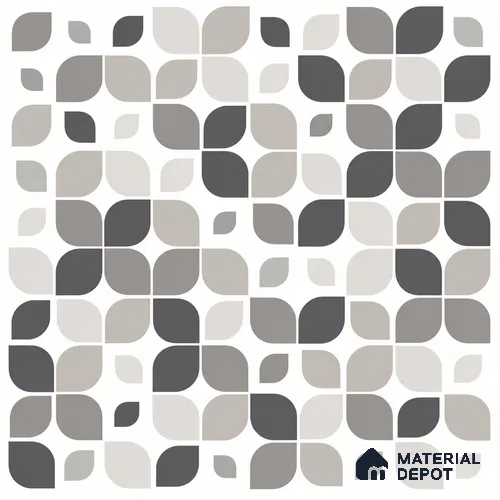 Moroccan Wall & Floor Tile TL 13393 Grey Petals 2 ft x 2 ft Matte Finish Vitrified Tile - 9 mm | Suitable For Kitchen, Bathroom, Balcony