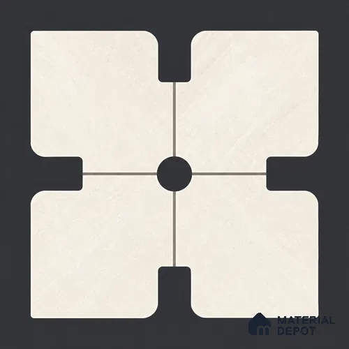 Moroccan Wall & Floor Tile TL 13416 Ivory Cross 2 ft x 2 ft Matte Carving Finish Vitrified Tile - 9 mm | Suitable For Kitchen, Bathroom, Balcony