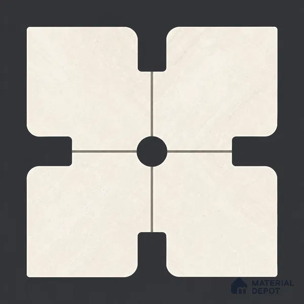Moroccan Wall & Floor Tile TL 13416 Ivory Cross 2 ft x 2 ft Matte Carving Finish Vitrified Tile - 9 mm | Suitable For Kitchen, Bathroom, Balcony