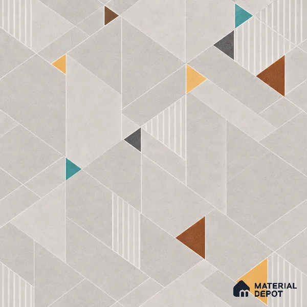 Moroccan Wall & Floor Tile TL 13406 Prism Grey 2 ft x 2 ft Matte Carving Finish Vitrified Tile - 9 mm | Suitable For Kitchen, Bathroom, Balcony