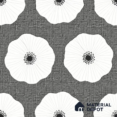 Moroccan Wall & Floor Tile TL 13407 Charcoal Poppy 2 ft x 2 ft Matte Carving Finish Vitrified Tile - 9 mm | Suitable For Kitchen, Bathroom, Balcony