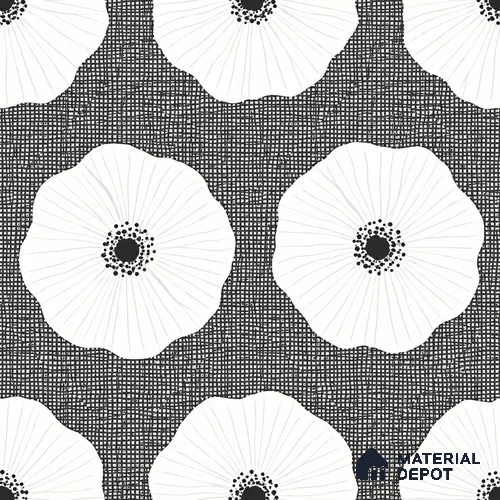 Moroccan Wall & Floor Tile TL 13407 Charcoal Poppy 2 ft x 2 ft Matte Carving Finish Vitrified Tile - 9 mm | Suitable For Kitchen, Bathroom, Balcony