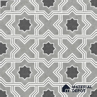 Moroccan Wall & Floor Tile TL 13401 Star Lattice 2 ft x 2 ft Matte Finish Vitrified Tile - 9 mm | Suitable For Kitchen, Bathroom, Balcony
