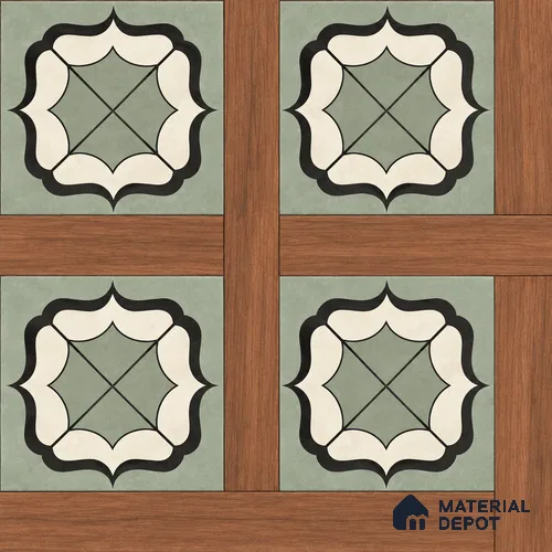 Moroccan Wall & Floor Tile TL 13411 Sage Lantern 2 ft x 2 ft Matte Finish Vitrified Tile - 9 mm | Suitable For Kitchen, Bathroom, Balcony