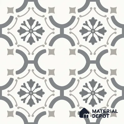 Moroccan Wall & Floor Tile TL 13392 Grey Medallion 2 ft x 2 ft Matte Finish Vitrified Tile - 9 mm | Suitable For Kitchen, Bathroom, Balcony