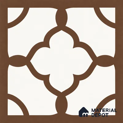 Moroccan Wall & Floor Tile TL 13409 Walnut Arabesque 2 ft x 2 ft Matte Finish Vitrified Tile - 9 mm | Suitable For Kitchen, Bathroom, Balcony