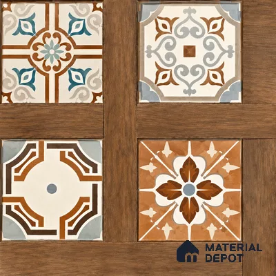 Moroccan Wall & Floor Tile TL 13415 Heritage Parquet 2 ft x 2 ft Matte Finish Vitrified Tile - 9 mm | Suitable For Kitchen, Bathroom, Balcony