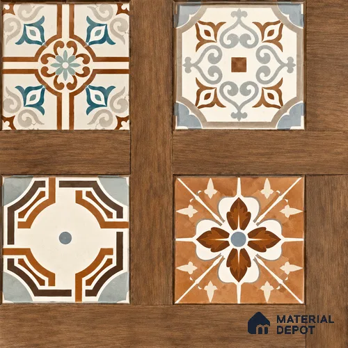 Moroccan Wall & Floor Tile TL 13415 Heritage Parquet 2 ft x 2 ft Matte Finish Vitrified Tile - 9 mm | Suitable For Kitchen, Bathroom, Balcony