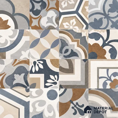 Moroccan Wall & Floor Tile TL 13396 Coastal Encaustic 2 ft x 2 ft Matte Finish Vitrified Tile - 9 mm | Suitable For Kitchen, Bathroom, Balcony