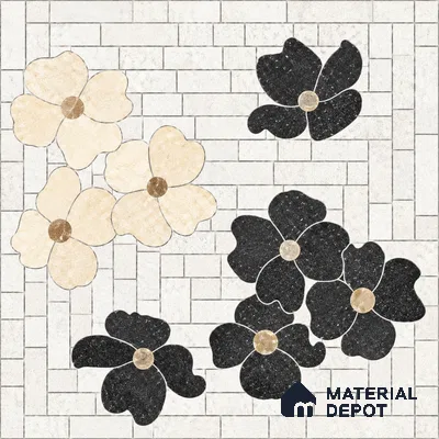 Moroccan Wall & Floor Tile TL 13404 Blossom Brick 2 ft x 2 ft Matte Carving Finish Vitrified Tile - 9 mm | Suitable For Kitchen, Bathroom, Balcony