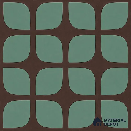 Moroccan Wall & Floor Tile TL 13410 Teal Petals 2 ft x 2 ft Matte Carving Finish Vitrified Tile - 9 mm | Suitable For Kitchen, Bathroom, Balcony