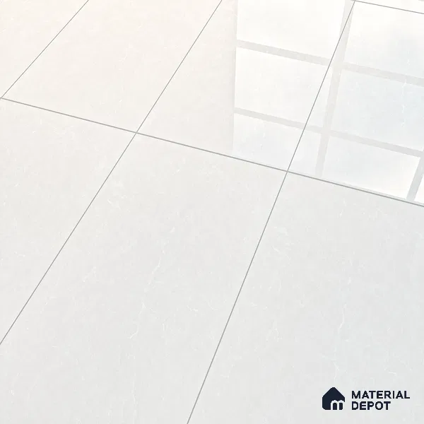 White Marble Floor & Wall Tile TL 07069 Gravier  2 ft x 4 ft Vitrified Glossy Finish - 9 mm | 6 Random Design | Suitable for Living Room, Bedroom, Bathroom (Sample)
