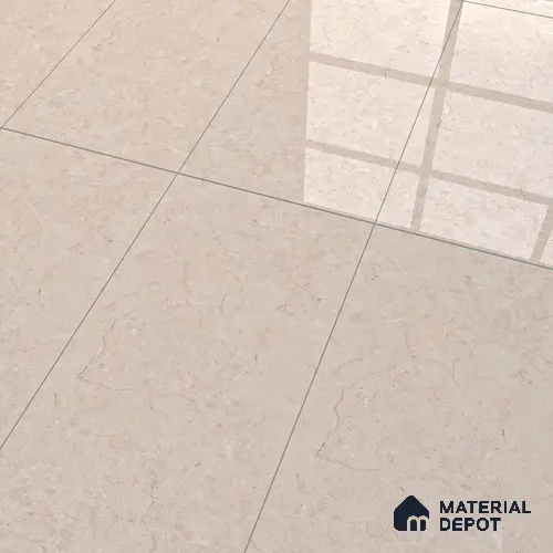 Beige Marble Floor & Wall Tile TL 07033 Gravier  2 ft x 4 ft Vitrified Glossy Finish - 9 mm | 6 Random Design | Suitable for Living Room, Bedroom, Bathroom