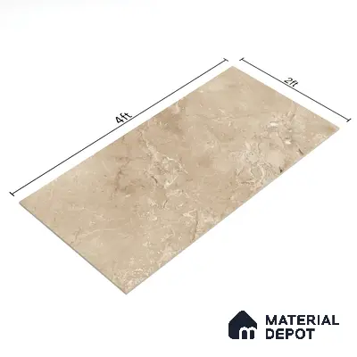 Brown Marble Floor & Wall Tile TL 07058 Gravier  2 ft x 4 ft Vitrified Glossy Finish - 9 mm | 5 Random Design | Suitable for Living Room, Bedroom, Bathroom