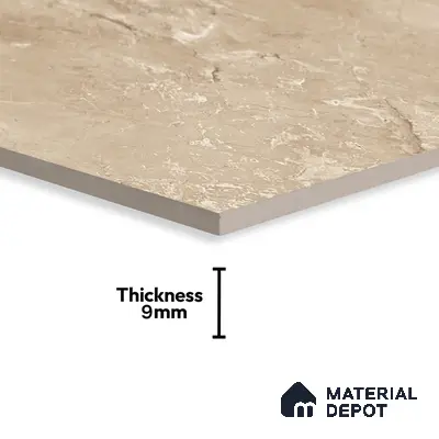 Brown Marble Floor & Wall Tile TL 07058 Gravier  2 ft x 4 ft Vitrified Glossy Finish - 9 mm | 5 Random Design | Suitable for Living Room, Bedroom, Bathroom