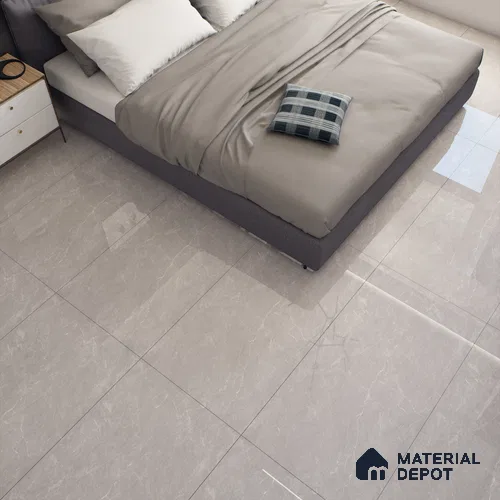 Grey Marble Floor & Wall Tile TL 11004 B Gravier Smoky Quartz 2 ft x 4 ft Vitrified Glossy Finish - 9 mm | 6 Random Design | Suitable for Living Room, Bedroom, Bathroom