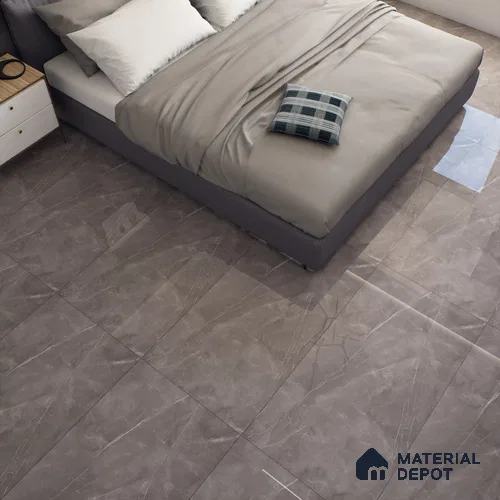 Grey Marble Floor & Wall Tile TL 07057 Gravier  2 ft x 4 ft Vitrified Glossy Finish - 9 mm | 5 Random Design | Suitable for Living Room, Bedroom, Bathroom