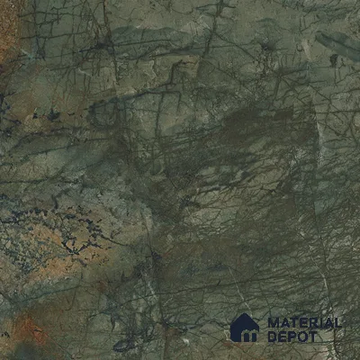Green Marble Floor & Wall Tile TL 07054 Gravier  2 ft x 4 ft Vitrified High Gloss Finish - 9 mm | 6 Random Design | Suitable for Living Room, Bedroom, Bathroom (Sample)