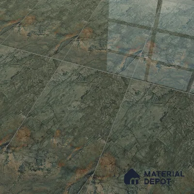 Green Marble Floor & Wall Tile TL 07054 Gravier  2 ft x 4 ft Vitrified High Gloss Finish - 9 mm | 6 Random Design | Suitable for Living Room, Bedroom, Bathroom (Sample)