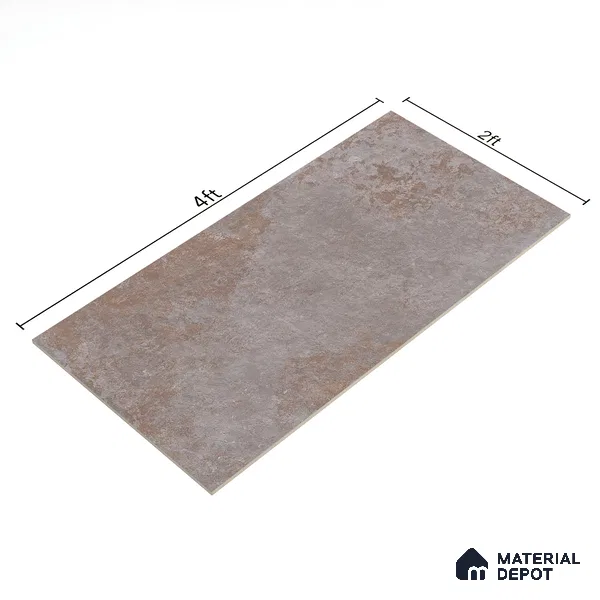Grey Stacked Stone Floor & Wall Tile TL 06891 Prestige Arfine Slaty 2 ft x 4 ft Vitrified Carving Matte Finish - 9 mm | 8 Random Design | Suitable for Living Room, Bedroom, Bathroom (Sample)