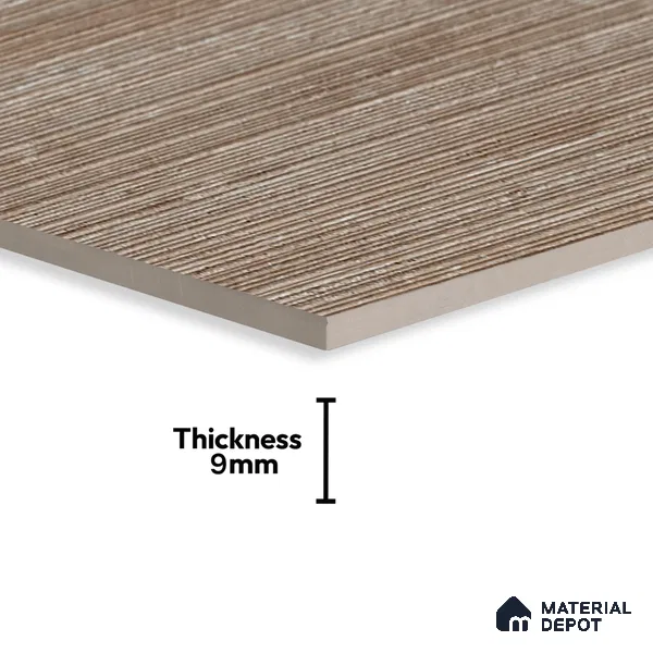 Brown Rustic Wall Tile TL 06968 2 ft x 4 ft Vitrified Carving Matte Finish - 9 mm | 6 Random Design | Suitable for Living Room, Bedroom, Bathroom (Sample)