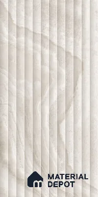 Beige Marble Floor & Wall Tile TL 06913 Prestige  2 ft x 4 ft Vitrified Carving Matte Finish - 9 mm | 8 Random Design | Suitable for Living Room, Bedroom, Bathroom