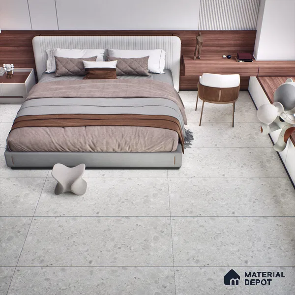 Grey Stone Floor & Wall Tile TL 06978 Prestige Ceppo Bianco 2 ft x 4 ft Vitrified Carving Matte Finish - 9 mm | 4 Random Design | Suitable for Living Room, Bedroom, Bathroom (Sample)