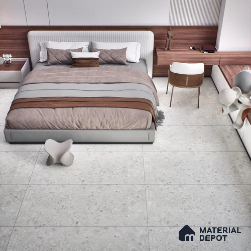 Grey Stone Floor & Wall Tile TL 06978 Prestige Ceppo Bianco 2 ft x 4 ft Vitrified Carving Matte Finish - 9 mm | 4 Random Design | Suitable for Living Room, Bedroom, Bathroom
