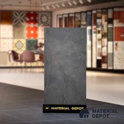 Grey Marble Floor & Wall Tile TL 06911 Prestige  2 ft x 4 ft Vitrified Carving Matte Finish - 9 mm | 6 Random Design | Suitable for Living Room, Bedroom, Bathroom