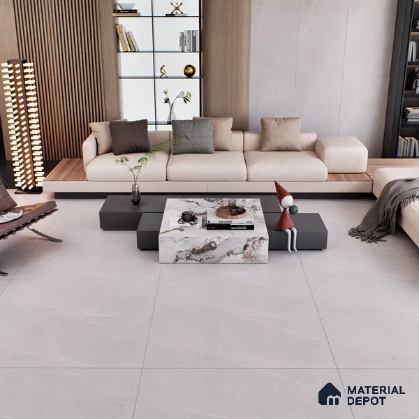 Grey Marble Floor & Wall Tile TL 06869 Prestige  2 ft x 4 ft Vitrified Carving Matte Finish - 9 mm | 6 Random Design | Suitable for Living Room, Bedroom, Bathroom (Sample)