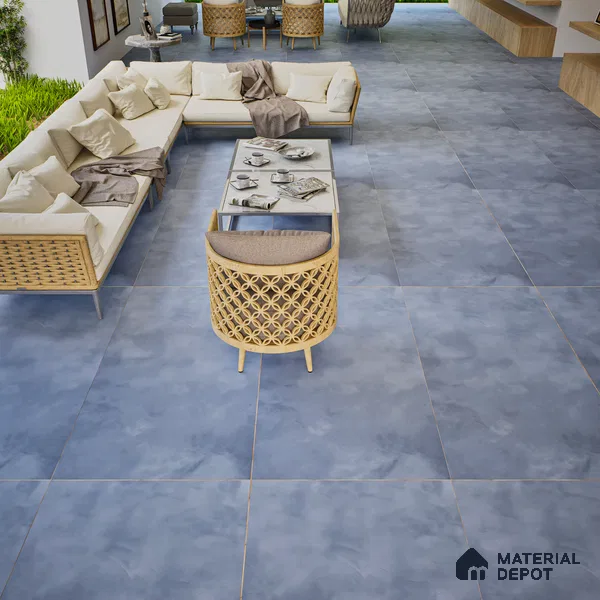 Blue Stone Floor & Wall Tile TL 06961 Prestige Bondford Viola 2 ft x 4 ft Vitrified Carving Matte Finish - 9 mm | 4 Random Design | Suitable for Living Room, Bedroom, Bathroom (Sample)