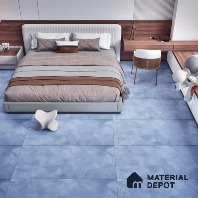 Blue Stone Floor & Wall Tile TL 06961 Prestige Bondford Viola 2 ft x 4 ft Vitrified Carving Matte Finish - 9 mm | 4 Random Design | Suitable for Living Room, Bedroom, Bathroom (Sample)