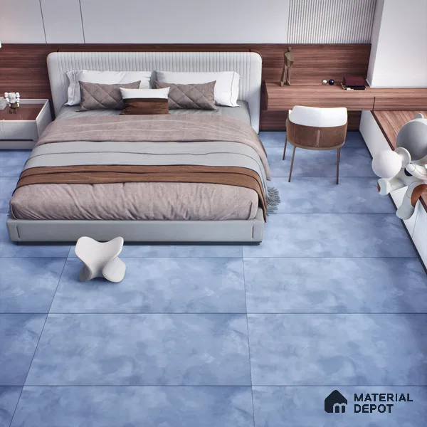 Blue Stone Floor & Wall Tile TL 06961 Prestige Bondford Viola 2 ft x 4 ft Vitrified Carving Matte Finish - 9 mm | 4 Random Design | Suitable for Living Room, Bedroom, Bathroom (Sample)