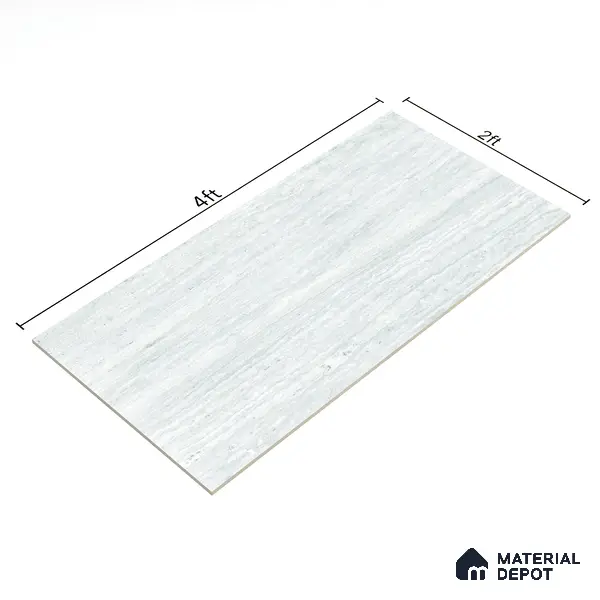 Grey Marble Floor & Wall Tile TL 06920 Prestige  2 ft x 4 ft Vitrified Carving Matte Finish - 9 mm | 6 Random Design | Suitable for Living Room, Bedroom, Bathroom