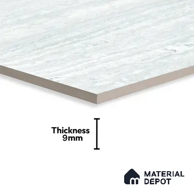 Grey Marble Floor & Wall Tile TL 06920 Prestige  2 ft x 4 ft Vitrified Carving Matte Finish - 9 mm | 6 Random Design | Suitable for Living Room, Bedroom, Bathroom