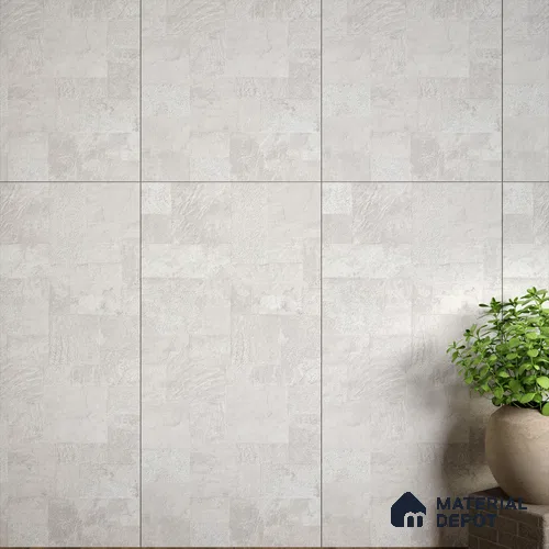 Grey Stone Floor & Wall Tile TL 06897 Prestige Evardo Bianco 2 ft x 4 ft Vitrified Carving Matte Finish - 9 mm | 4 Random Design | Suitable for Living Room, Bedroom, Bathroom