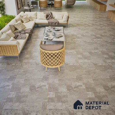 Grey Stone Floor & Wall Tile TL 07008 Prestige Evardo Gris 2 ft x 4 ft Vitrified Carving Matte Finish - 9 mm | 4 Random Design | Suitable for Living Room, Bedroom, Bathroom (Sample)